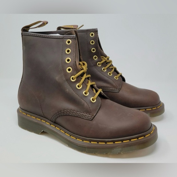 Dr. Martens Dark Brown Leather Boots - Picture 2 of 8